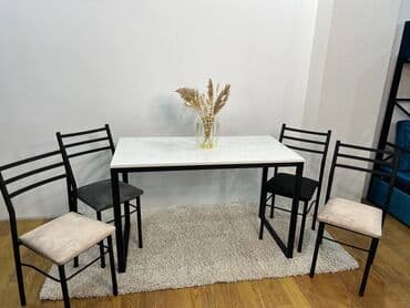 оверлог в рассрочку: Кухонный стол и стул, Новый, Платная доставка — 3