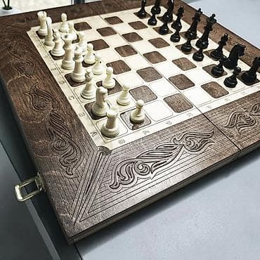 билярдный стол ош: Набор 3-в-1: шахматы +шашки+ нарды в складной деревянной шкатулке — 8