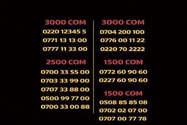 0220 1-2-3-4-5 5-3000сом 0771 13 13 00 - 3000сом 0777 11 33 00 -