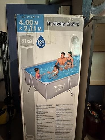 Каркасный прямоугольный бассейн Bestway - Размер: 4,00 м × 2,11 м - — 2