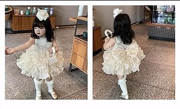 Жаш кыздардын көйнөктөрү: Балдар көйнөгү, түсү - Саргыч боз — 3