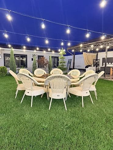 алюкобонд ош: Комплект садовой мебели, Стол, Ротанг — 7