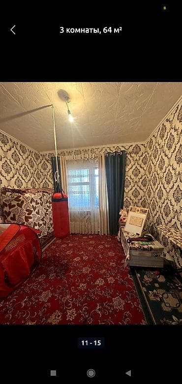 беловодск квартира: 3 бөлмө, 65 м², 105-серия, 3 кабат, Косметикалык ремонт — 4