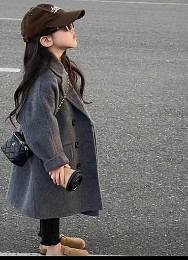 Школьная форма: Детское пальто демисезонное, серое, стиль оверсайз. - Крой: прямой — 2