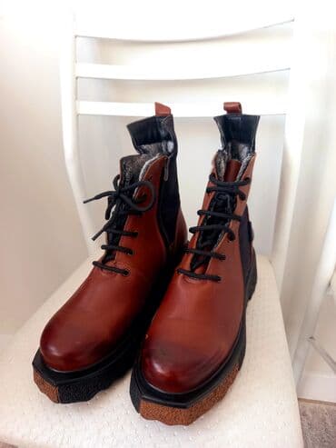 сапоги зимние женские натуральная кожа натуральный мех распродажа: Зимние кожаные ботинки - Материал верха: натуральная кожа тёплого — 2