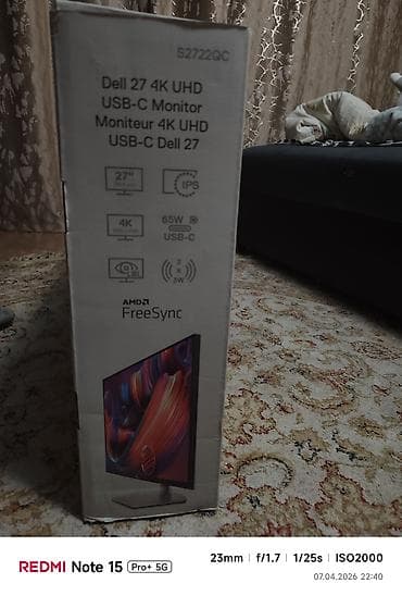 redmi note 9 pro 128: Монитор, Dell, Б/у, LED, 26" - 27" — 2