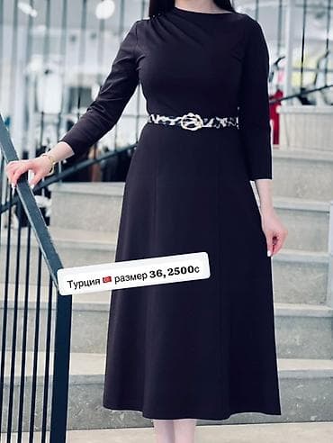 платье размер м: Платье миди из Турции. Размер: 36. Цена: 2500 с. - Цвет: глубокий — 1