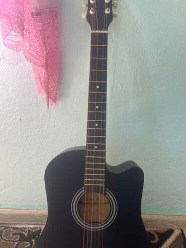 Комуздар: Черная акустическая гитара 🔥 ЧЁРНАЯ ПАНТЕРА 38" с вырезом! Матовый — 1