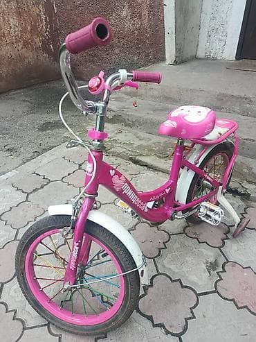 fixed gear: Детский велосипед, 2-колесный, 4 - 6 лет, Для девочки, Б/у — 2