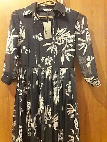 Одежда для дома и сна: Повседневное платье, Турция, Осень-весна, Длинная модель, Шифон, Платье-рубашка, M — 2