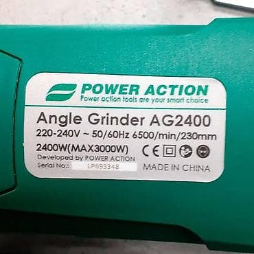 кубы: Угловая шлифовальная машина POWER ACTION AG2400. Модель предназначена — 3