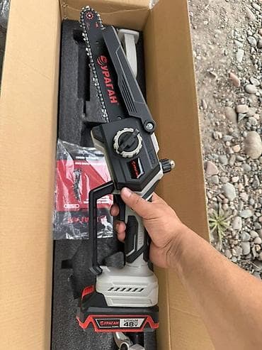спилы: Аккумуляторный садовый набор УРАГАН 48V: штанговая пила + секатор — 6