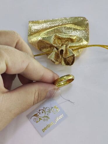 купить свадебное платье недорого: Серебряный обручальный кольцо Италия Серебро напыление жёлтое золото — 2