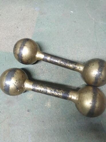 набор гантель в чемодане flexter: Предлагается пара винтажных гантелей с шарообразными утяжелителями по — 3