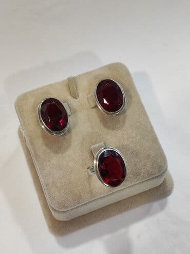 свадебные платья от производителя: Серебряный Комплект с камнями Гранат Производитель Индия Серебро 925 — 5