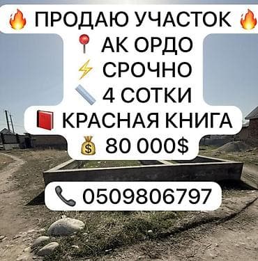 Жер участогун сатып алам: 80000 соток, Кызыл китеп, Техпаспорт, Сатып алуу-сатуу келишими — 1