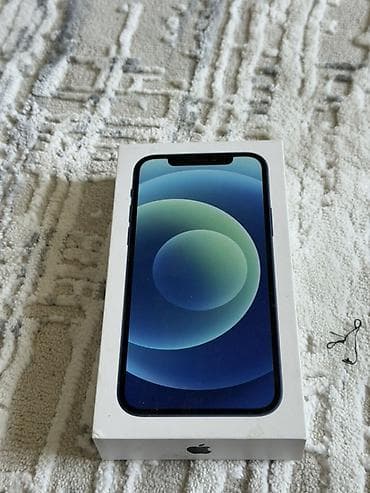 apple phone: IPhone 12, Б/у, 128 ГБ, Синий, Коробка, 75 % — 2