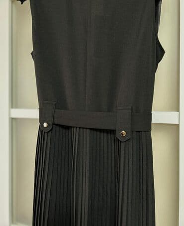 длинные платья с рукавами для полных: Повседневное платье, Made in KG, Осень-весна, Длинная модель, Креп, Сарафан, L — 2