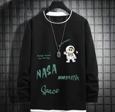 Стильный оверсайз свитшот NASA x Shin-chan Размер: 4XL (свободный