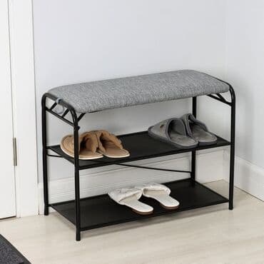 Обувная полочка с сиденьем Вмещает 6 пар обуви Имеет очень мягкую