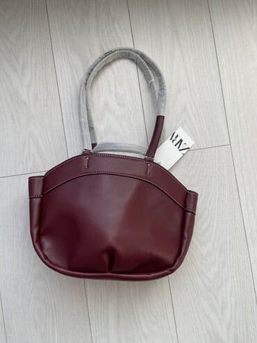 чемодан купить бу: Сумка-тоут бордового цвета в стиле Zara — 1
