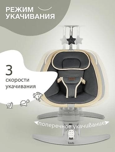 кресла качели: Детский шезлонг, Б/у, Электронная, Другой материал, цвет - Серый — 3