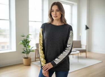 Кофта новая с пайетками на рукавах фирмы s.Oliver, на 9-11 лет