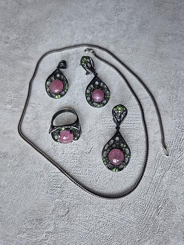 Зер буюмдар: Комплекты украшений из серебра 925-пробы,покрыты черным родием,с — 1