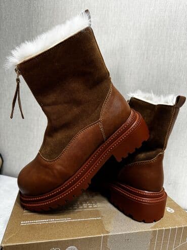 сапоги зимние женские натуральная кожа натуральный мех распродажа: Зимние женские ботинки/полусапоги - Материал верха: замша в тёплом — 4