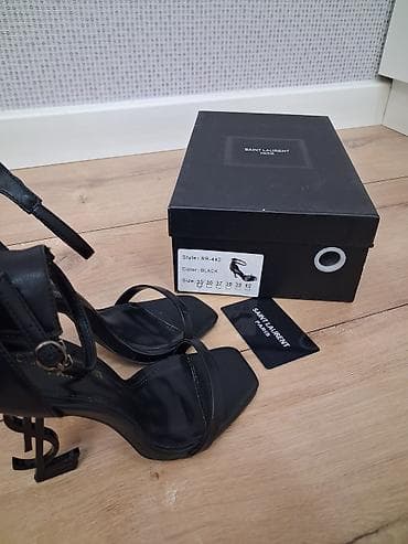 Босоножки, сандалии, шлепанцы: Босоножки, 35, 35.5, 36, Yves Saint Laurent, Б/у, цвет - Черный, Самовывоз, Платная доставка — 4