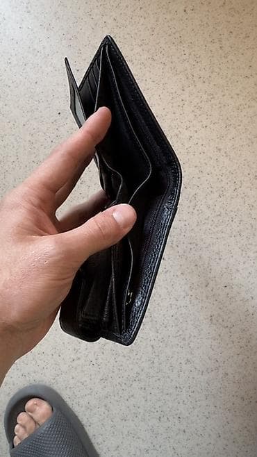 smart sensor: Мужской кожаный кошелек, черный - Материал: натуральная кожа с — 3