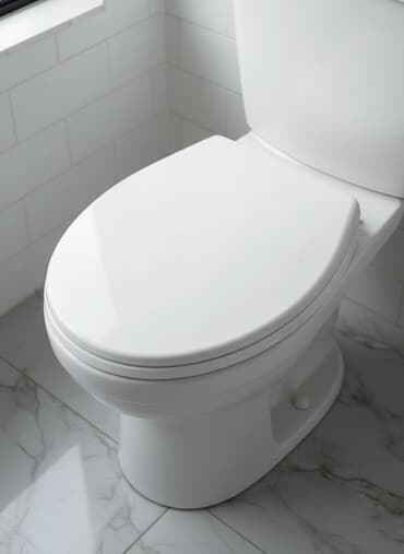 крышка для туалета: Белое сиденье для унитаза с крышкой, выполненное в овальной форме — 1