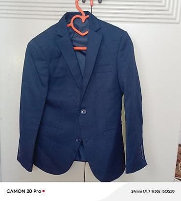 коплек бу: Классический пиджак темно‑синего цвета - Крой: однобортный, два — 1