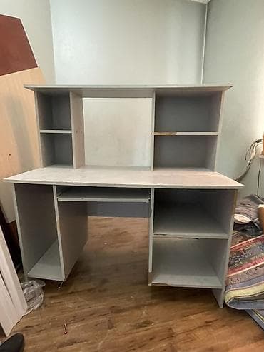 Компьютерные столы: Комплект офисной мебели, Шкаф, ДСП, цвет - Серый — 2