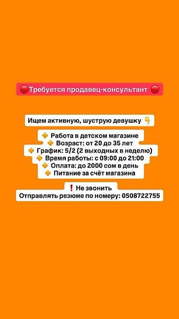 работа магазин: Требуется Продавец-консультант в Магазин детских товаров, График: Пятидневка, Питание, Полный рабочий день — 1