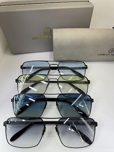 Аксессуары: Солнцезащитные очки очки, Мужские, Прямоугольные, Линзы градиентные — 4