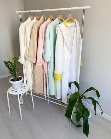 домашние халаты больших размеров: Халат, Вафельное полотно, XS, S, M — 4