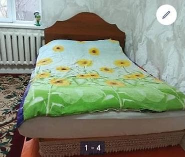 двуспальная кровать: Кровать двух спальное с изголовьем 1.50 на 2 м.с мотрасом - Размер — 2