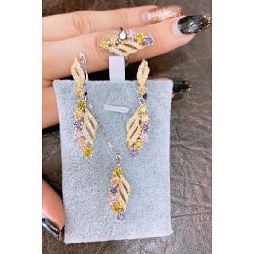 итальянское серебро: Новый позолоченно-серебряный цветной набор Самый лучший подарок для — 1