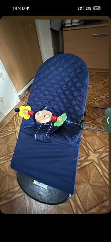 Мебель: Детский шезлонг-качалка Clobby, темно-синий - Эргономичное кресло с — 1