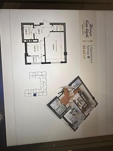 квартиры на ик: 1 комната, 32 м², Элитка, 6 этаж, Готовая ПСО (под самоотделку) — 2