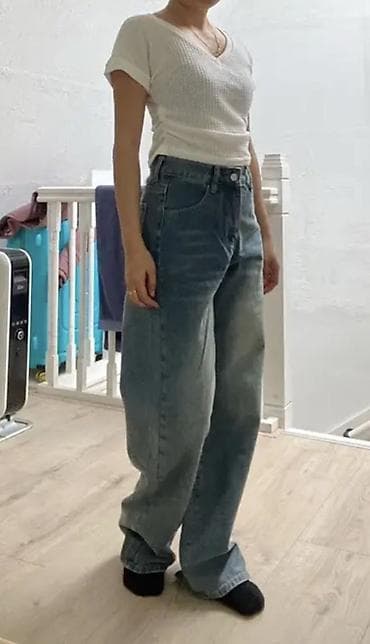 mood: Джинсы, Карго, Китай, Высокая талия, Вареные, XL — 1