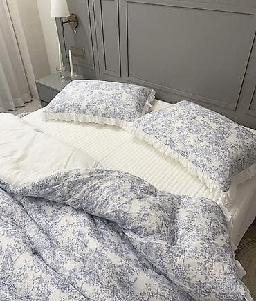 Шейшеп, жууркандар: Пуховое стеганое одеяло с наволочками и оборкой - Комплект: одеяло + — 7