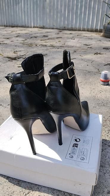 токмок обувь: Женские ботильоны-лодочки на шпильке - Цвет: черный, матовый блеск - — 2