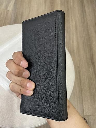 Сумки: Мужской длинный кошелёк-органайзер, цвет черный. - Материал — 6