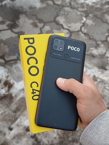 alcatel 3041d: Poco C40, Б/у, 64 ГБ, цвет - Черный, 2 SIM — 1