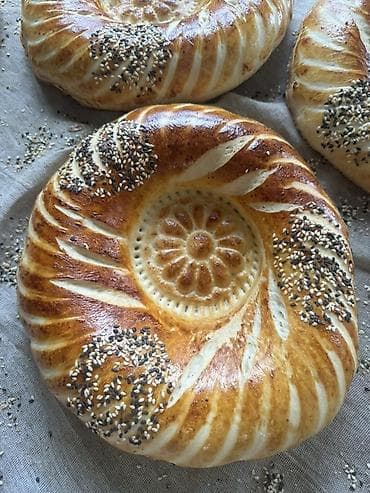 тесто для самсы: Традиционные лепёшки «Тандыр-нон» - Румяные круглые узбекские лепёшки — 3