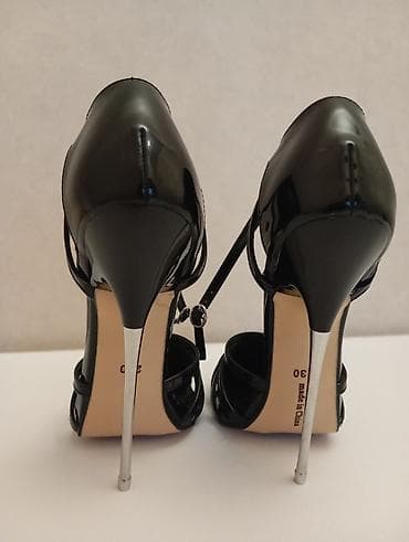 Угги: Черные женские туфли-лодочки MAIERNISI на высоком металлическом — 4