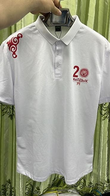 Футболки: Белая фирменная одежда с юбилейной символикой “20 жылдык 2026” 10 — 3
