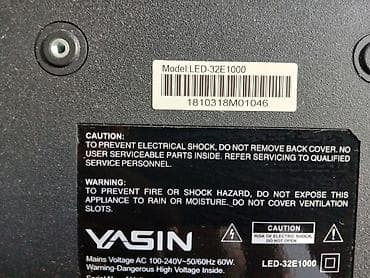 ТВ и видео: (б/у) Телевизор YASIN LED-32E1000, диагональ 32" Основные — 3